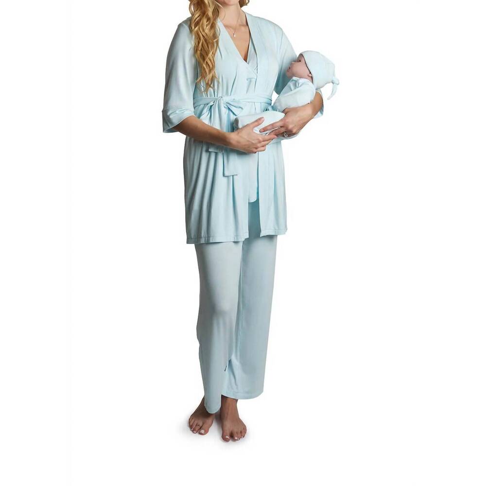 NEW EVERLY GREY analise 5 piece pajama set in whispering blue